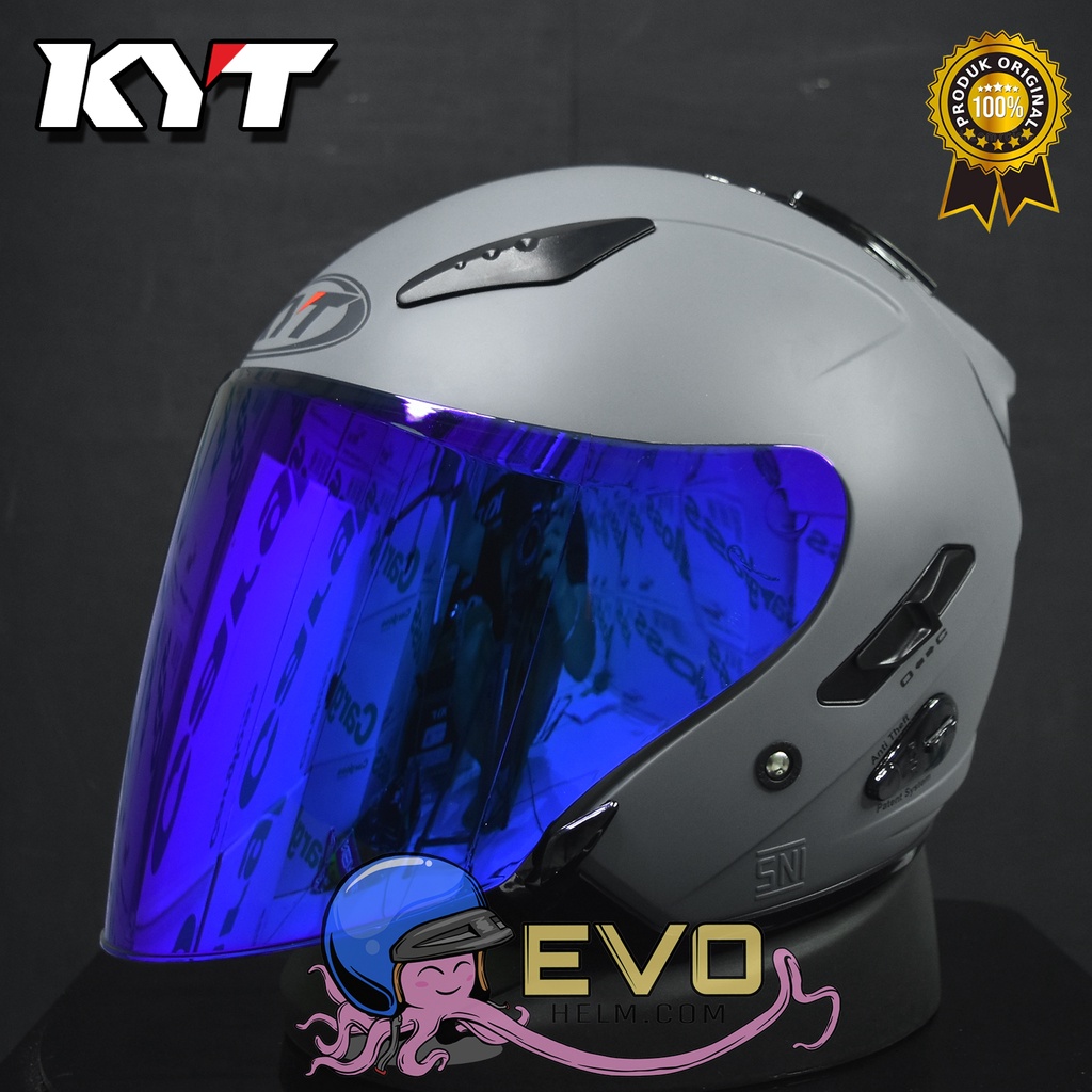 KYT GALAXY_SOLID BLACK METALIK (DOUBEL VISOR)