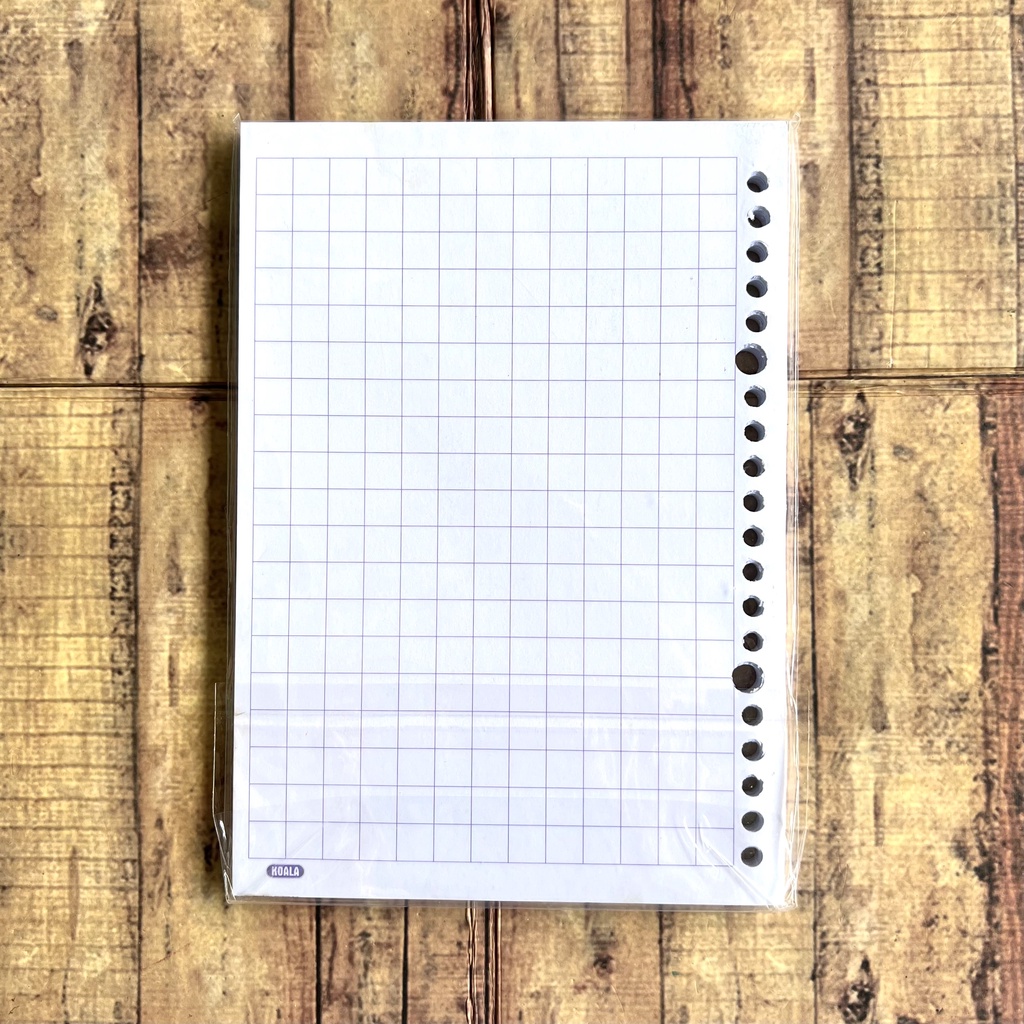 Kertas Loose Leaf Koala Square Lined Grid A5 B5 Isi 50 lembar / 100 lembar - Isi Map Binder A5 Kotak Besar 1 cm - Loose Leaf Kotak Besar