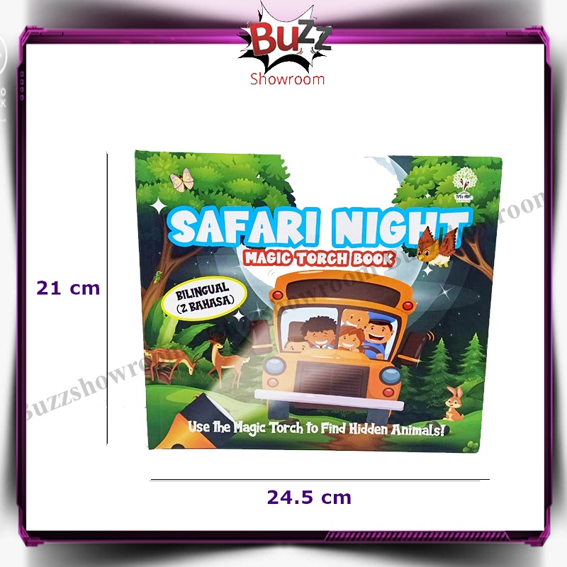 Safari Night with flashlight Buku cerita Bilingual inggris indonesia