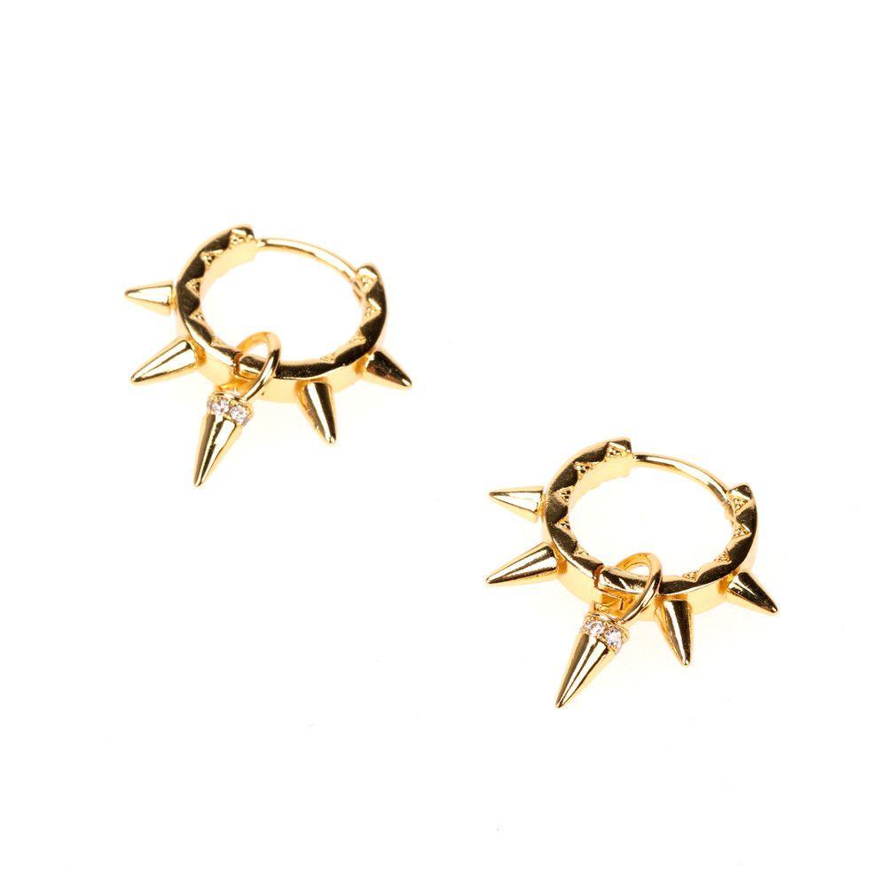 Needway Stud Earrings Keren Hadiah Gadis Sederhana Gaya Hip Hop Rivet Spike Earrings Menjuntai Earrings