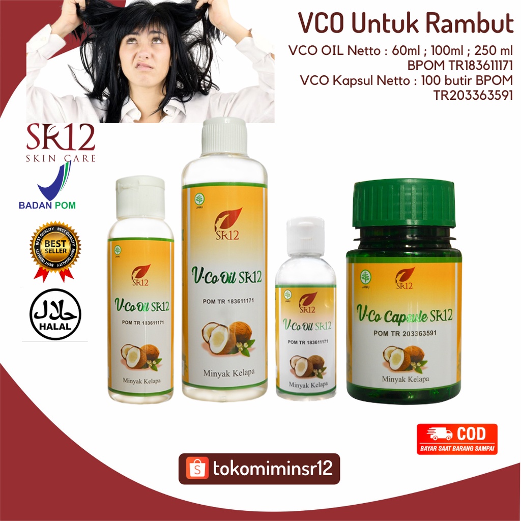 Minyak Kelapa SR12 / VCO SR12 / Minyak Kelapa Murni / Menyuburkan Rambut / Melebatkan Rambut / Mengh