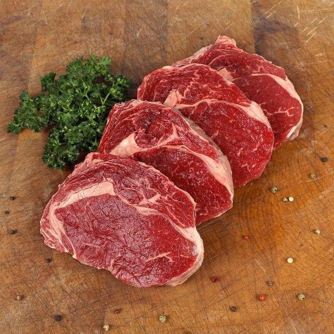 

Daging Sapi Steak Aus Rib Eye / Cube Roll Beef Steak Grade A 1 Kg Muezhahalifah