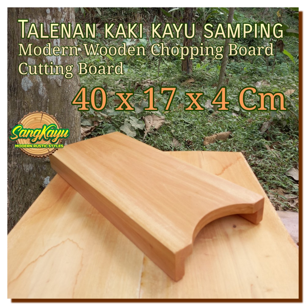 Talenan kayu kaki samping 40x17x4 Wooden Cutting Chopping Board