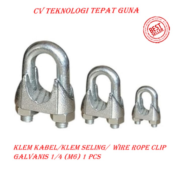 KLEM SELING/KLEM KABEL GALVANIS 1/4 (6 MM) / WIRE ROPE CLIP TERMURAH