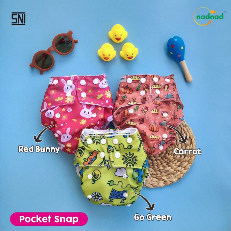 Promo Clodi Nadnad Snap  Pocket 3 sd 15 Kg , Clodi Bayi