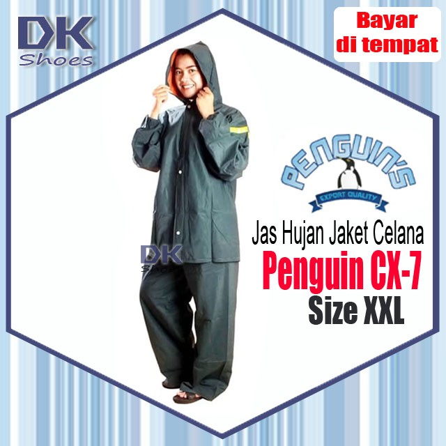 Jas Hujan Penguin's CX-7 XXL / Jas Hujan Jaket Celana / Jas Hujan PVC / Jas Hujan Tebal