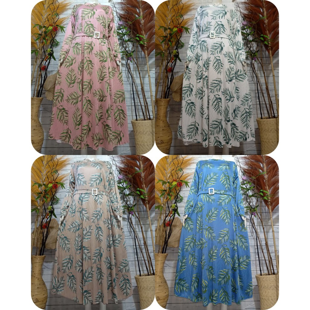 gamis daun jumbo / gamis terbaru