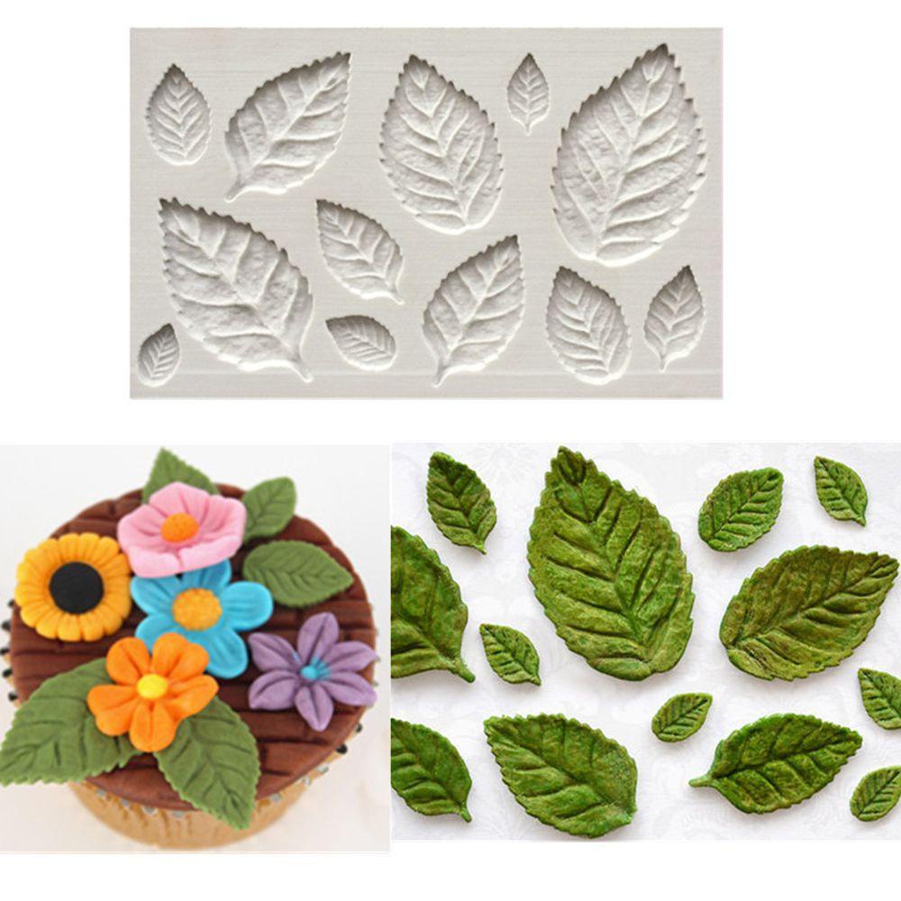 Solighter 3D Leaf Decorating Tool Bakeware Cetakan Kue Cetakan Silikon