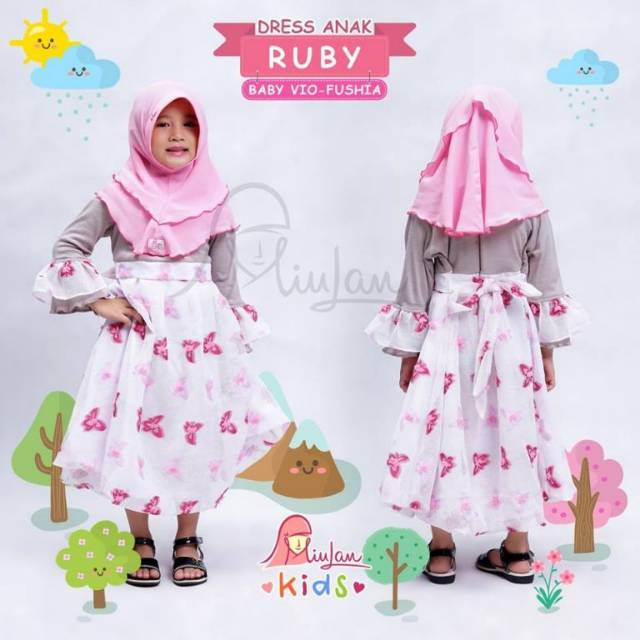 READY SIAP KIRIM | HB - DRESS ANAK RUBY MIULAN | GAMIS ANAK MIULAN TERBARU TERMURAH