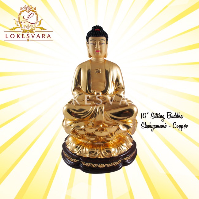 Rupang/Patung Logam Buddha Shakyamuni 10inch Copper