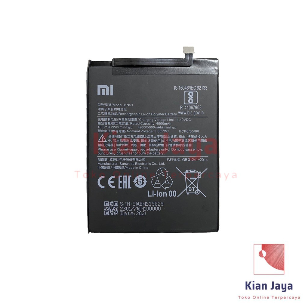 Baterai Xiaomi Redmi 8 / Redmi 8A BN51 Original OEM Batre Batrai Battery Hp Xiao Mi BN 51 Ori