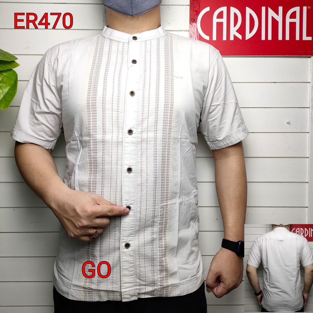 gos  TSC CARDINAL KEMEJA KOKO PUTIH Jeans Taqwa Pakaian Pria Original Baju Muslim Polos Lengan Pendek