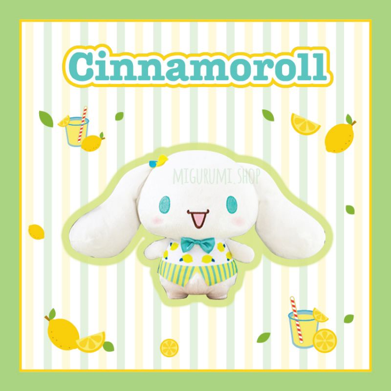 Sanrio - Cinnamoroll Lemon NEW ORI IMPOR JEPANG 28cm Boneka Fresh Senyum Lemonade Green Lime Yellow