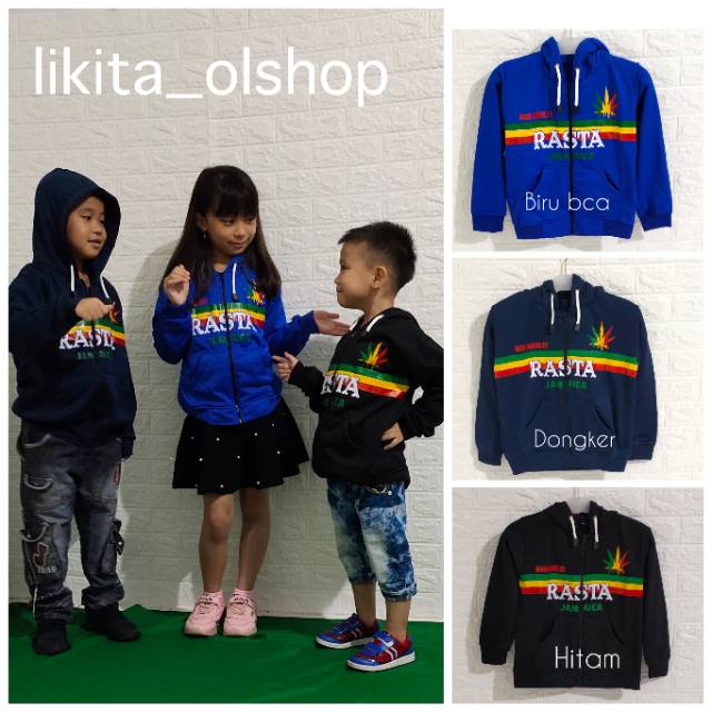 sweater Hoodie anak bahan fleece umur 4-10 thn