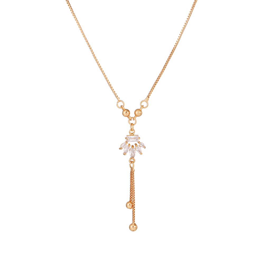 ✅COD✨Kalung Titanium Wanita Korea Rumbai Permata Mewah Liontin Aksesoris Kalung Hijab Fashion Jewelry D498