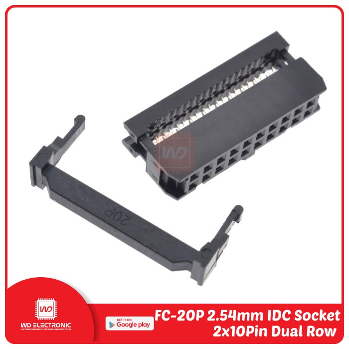 FC-20P IDC SOCKET IDC FEMALE 2x10 PIN | Shopee Indonesia