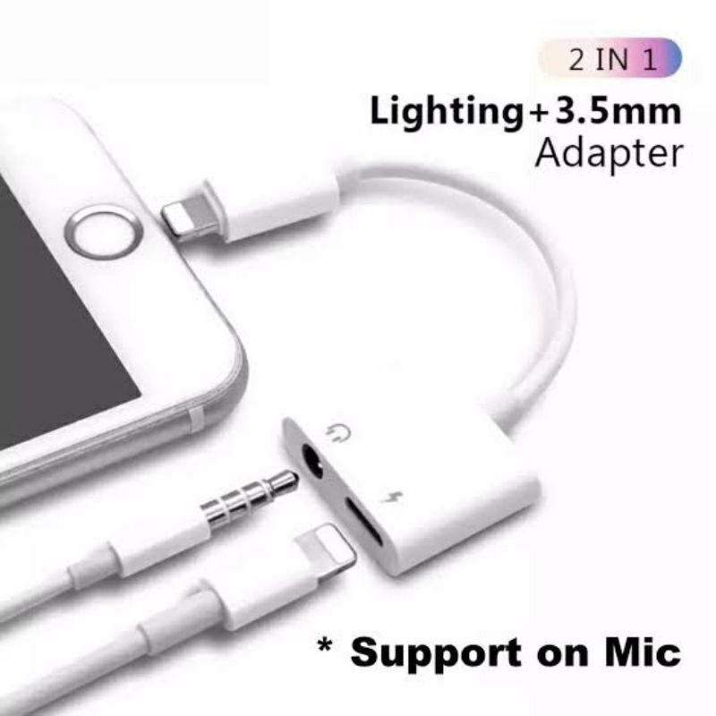 Converter Charger + Jack Audio Lightning 2in1