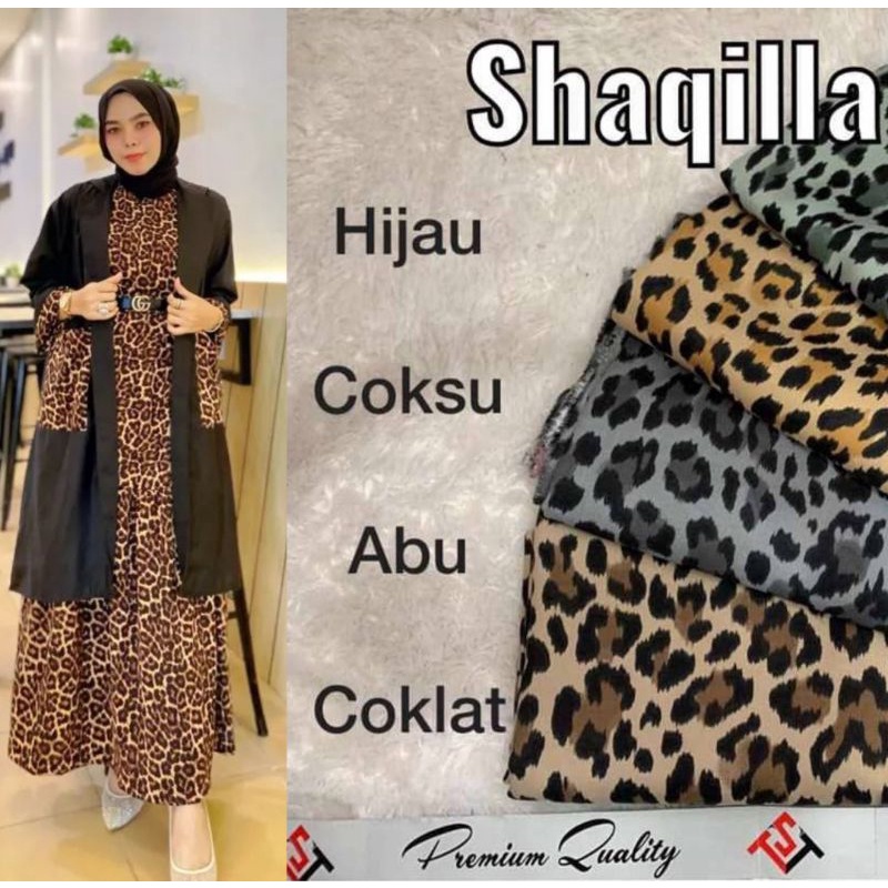 Kain Shakila Premium Motif Leopard Macan harga setengah meter