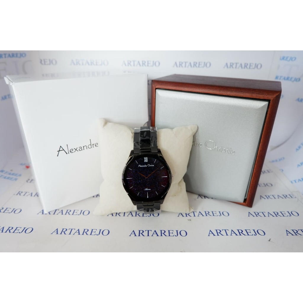 jam tangan pria alexandre christie ac 8602 black silver