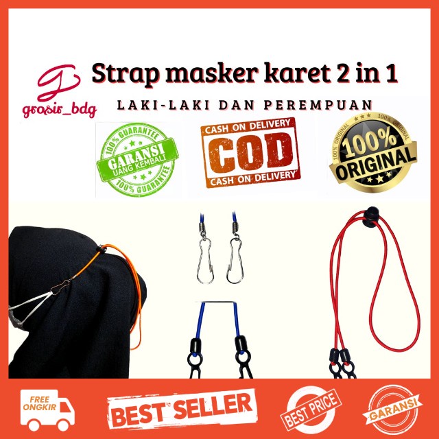 Strap Masker|Strap Masker Hijab | Konektor | COD