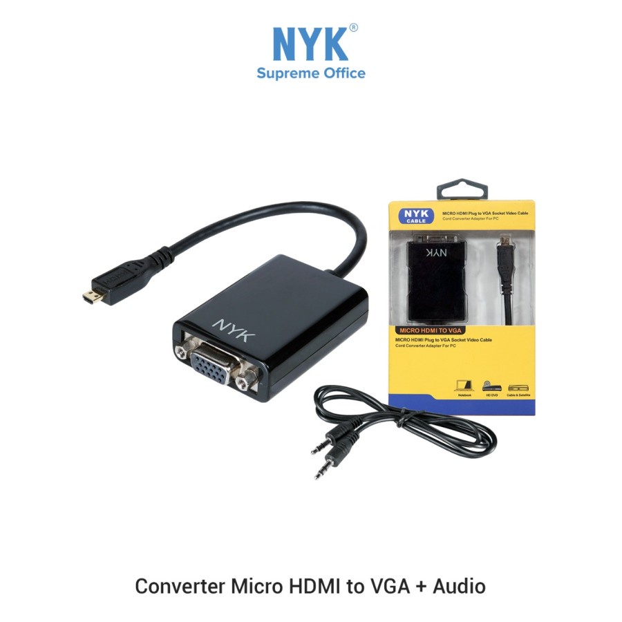 NYK Micro HDMI Plug To VGA Socket Video Cable