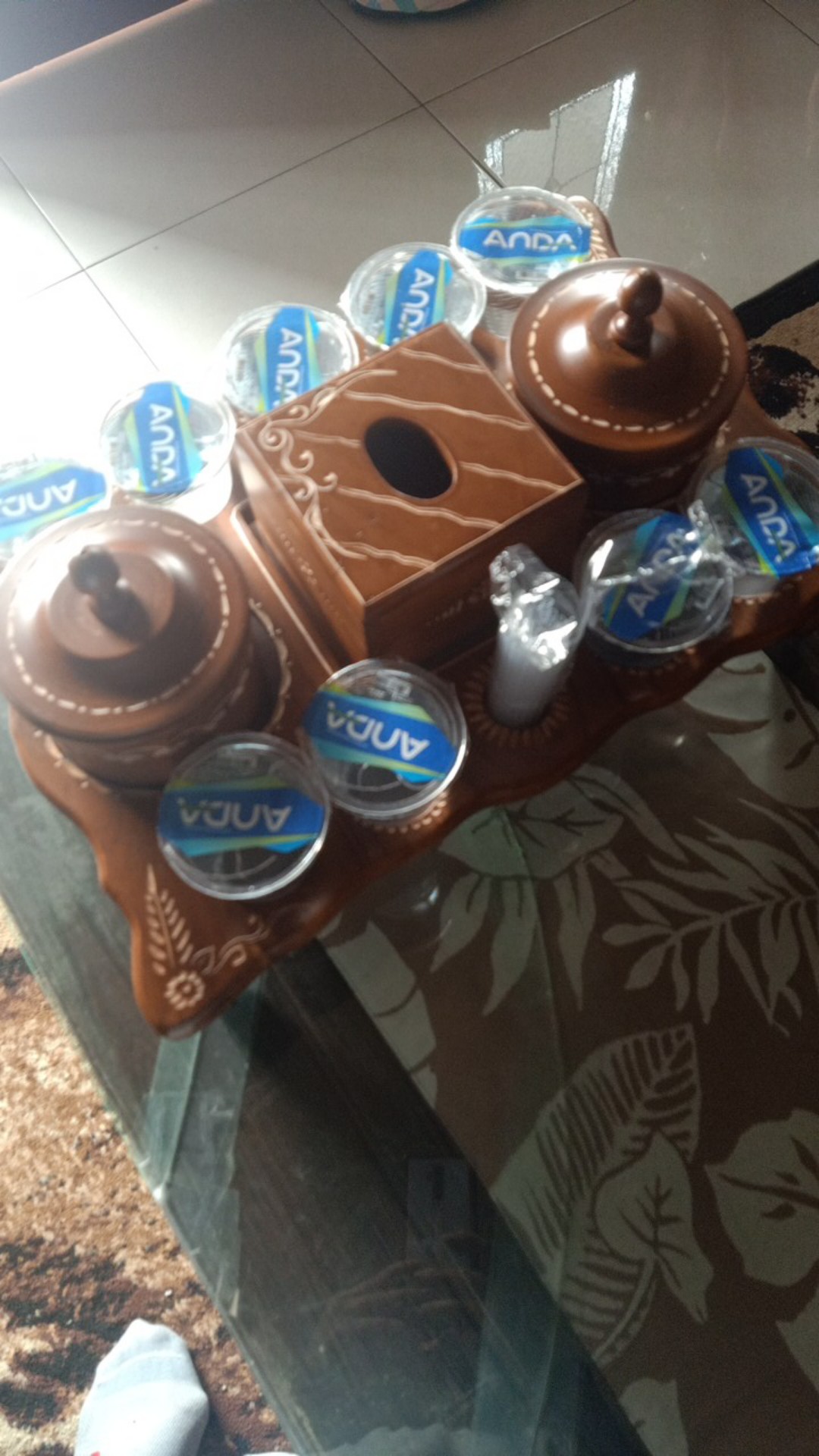 Set Tempat Aqua Toples Dan Box Tisu