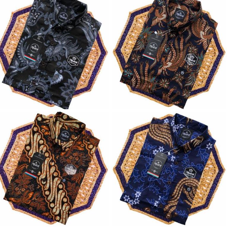 Kemeja motif batik pria lengan pendek - Hem salur bunga - Kemeja batik pendek cowok - kemeja formal 