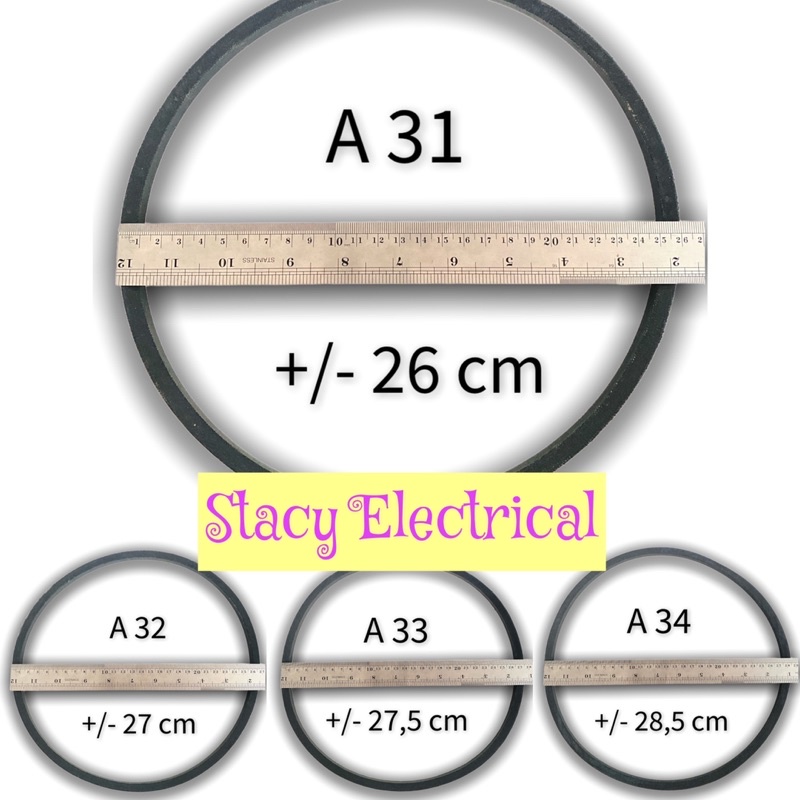 Van Belt Mesin Cuci A19-A34 / A22,5 - A33,5 Semua Ukuran