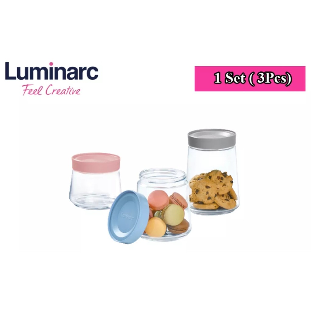 Luminarc Toples Kue Toples Makanan Pot Swing Set / 3 pcs