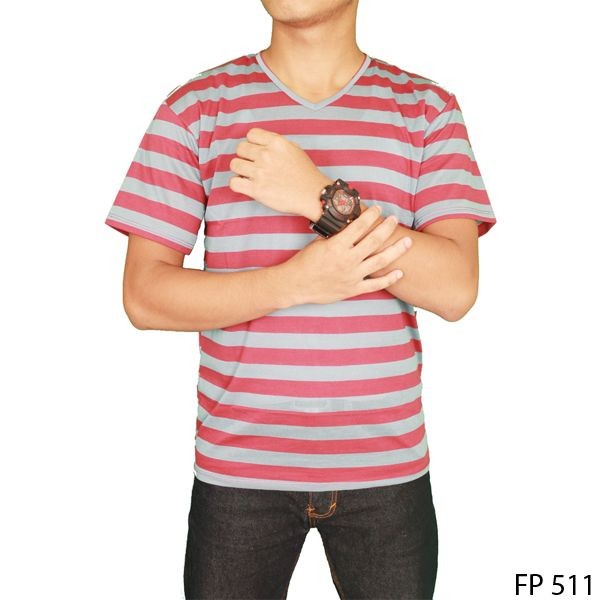 Kaos Gaul Anak Muda Katun Merah – Abu – FP 511