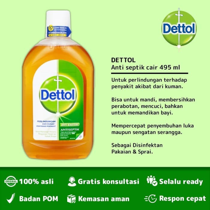 DETTOL ANTISEPTIC LIQUID 95 ML, 245 ML, 495 ML