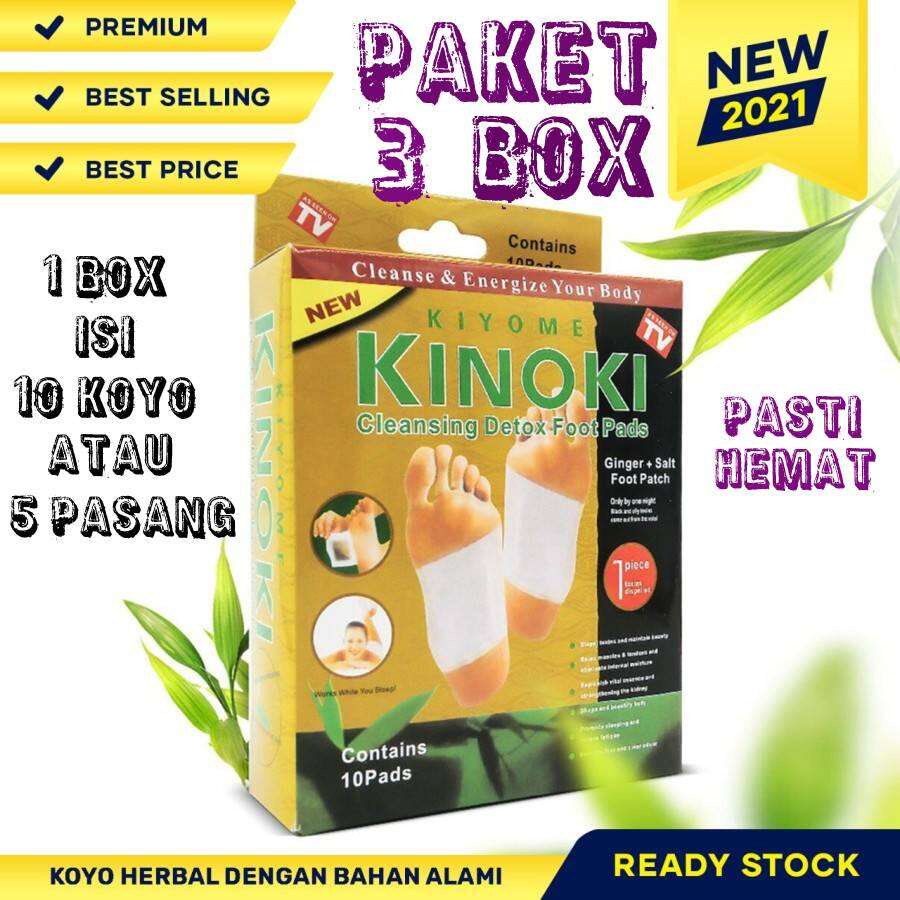 PAKET 3 BOX Kinoki Gold Jahe Ginger koyo penyerap RACUN 100% Asli Original - Foot Patch - Koyo Kaki 