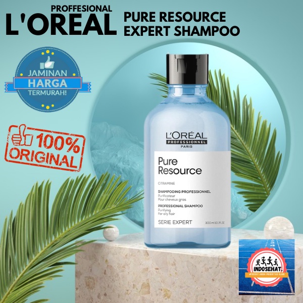 LOREAL Serie Expert Pure Resource Shampoo - Shampo Perawatan Pembersih Kulit Kepala Gatal Berminyak 300 ml