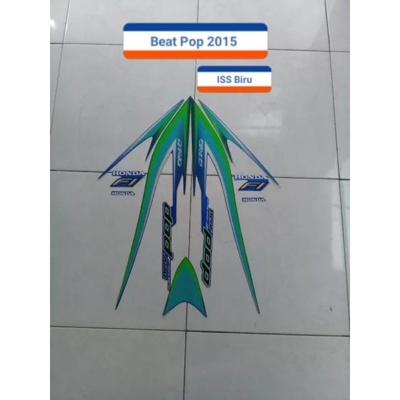 Striping Stiker Motor Honda Beat Pop 2015 Biru Original