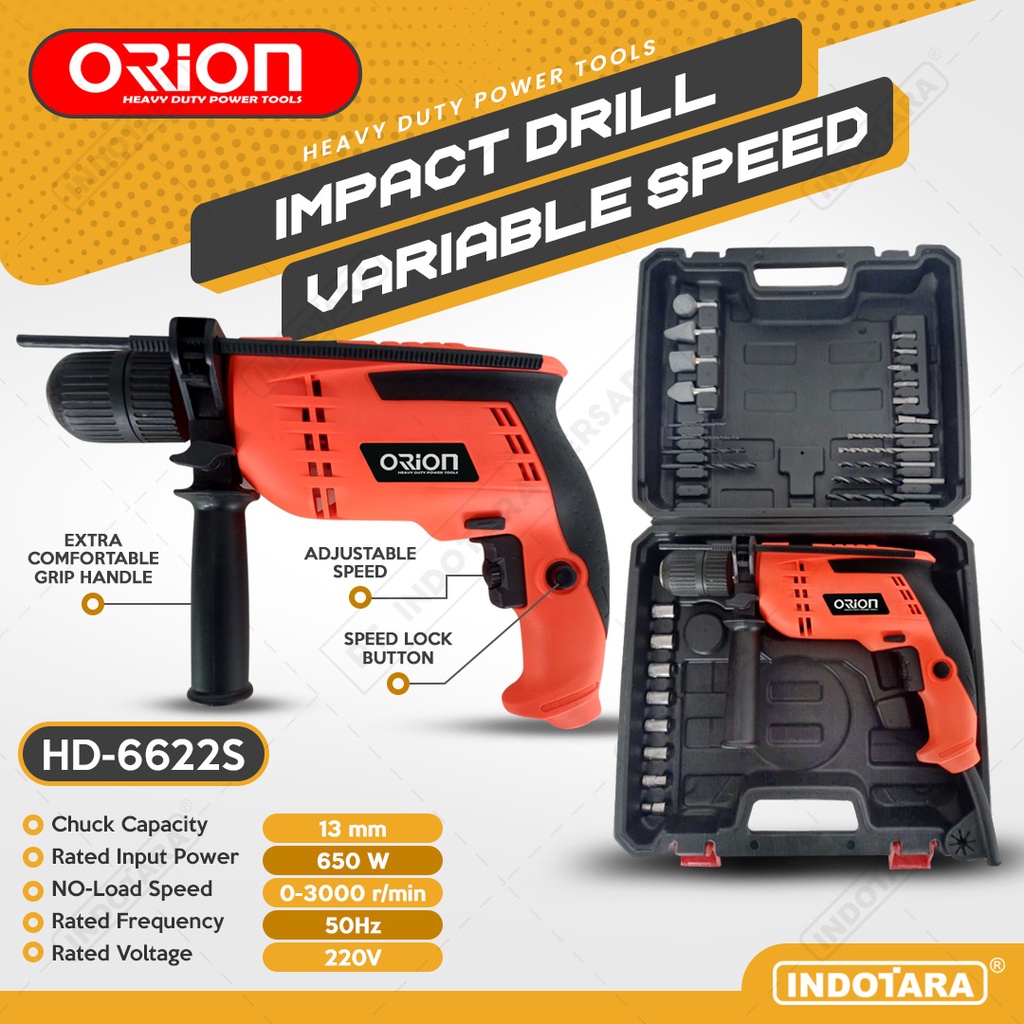 Mesin Bor Listrik Elektrik / Electric Impact Drill Orion HD6622S (With BMC Box)