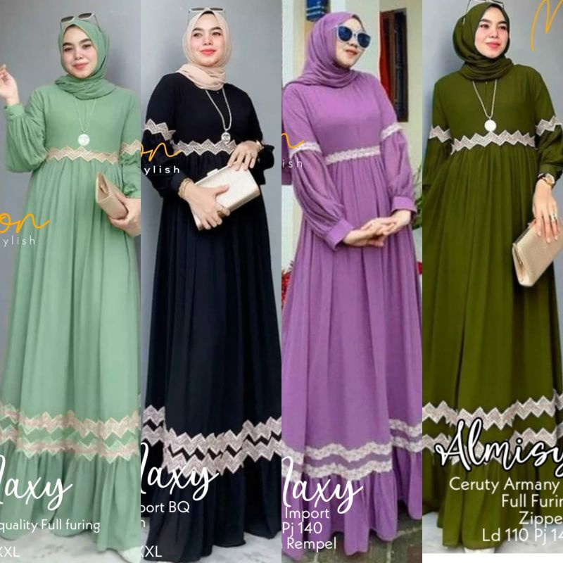 Gamis Muslimah Ceruty Armany ALMISYA MAXY By Move On