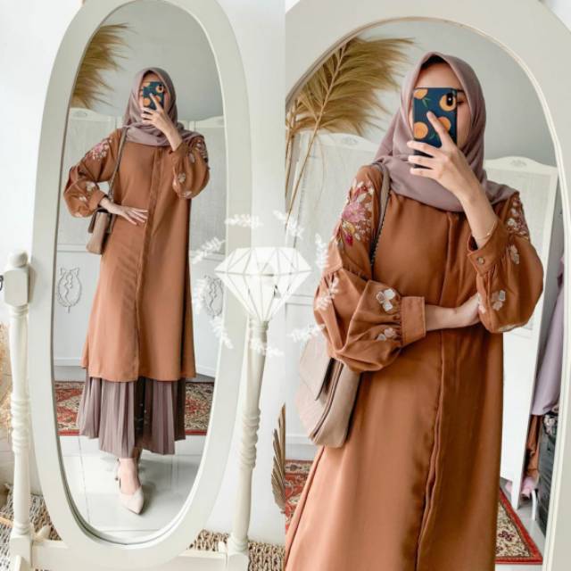 TUNIK JOANA BORDIR MOSCREPE (TUNIK ONLY)