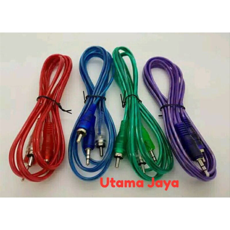 Kabel Audio RCA 2 In 1 / Kabel HP ke Speaker / 1,5 Meter