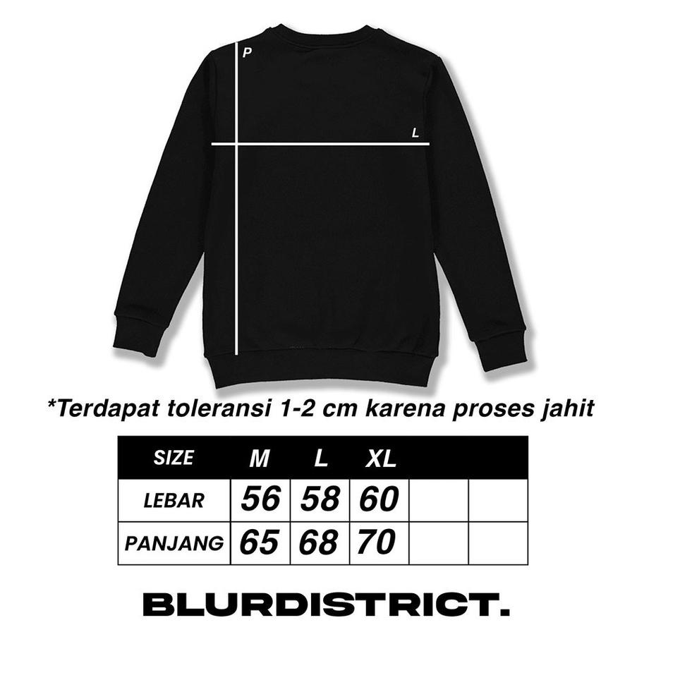 LANGSUNG ATC.. BlurDistrict crewneck tulisan jepang pria distro sweter anime aesthetic switer cowok 