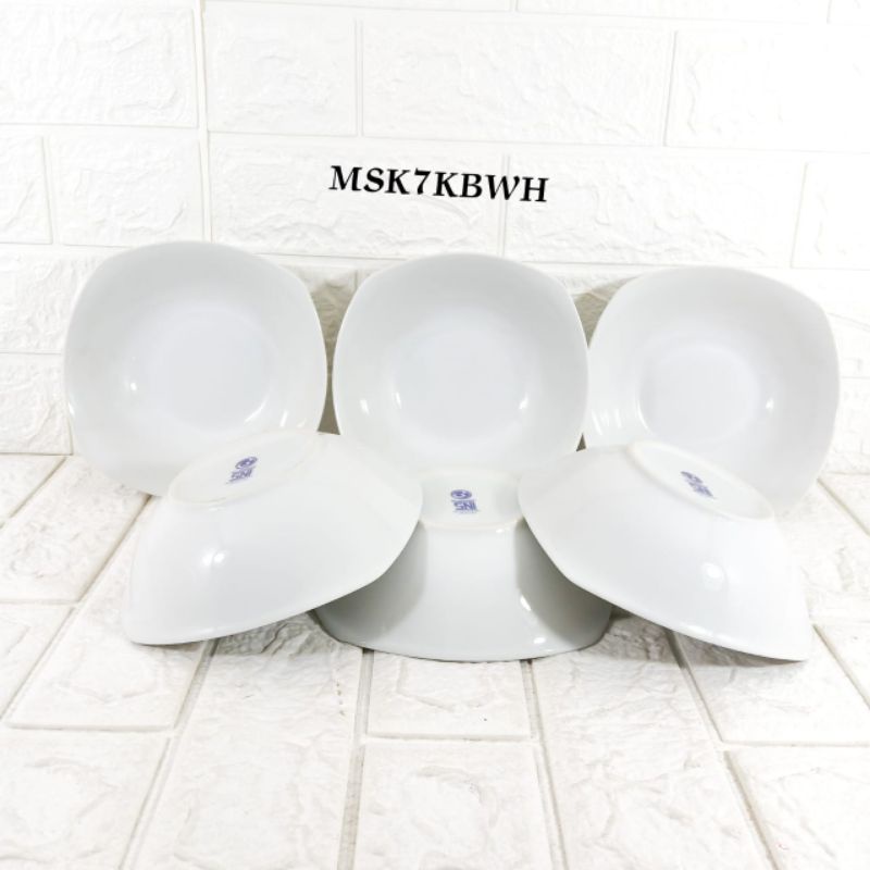 Mangkok keramik persegi 7inch GS Bit keramik (6pcs)
