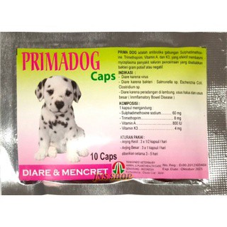 Prima Dog Caps isi 10 Capsul PRIMADOG Obat Mencret Diare Anjing