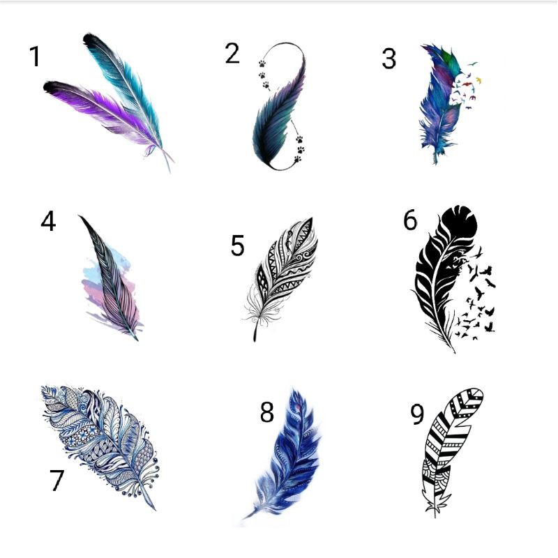 ST49 - STICKY TATTOO TEMPORARY CUSTOM TATO TEMPORER BULU FEATHERS
