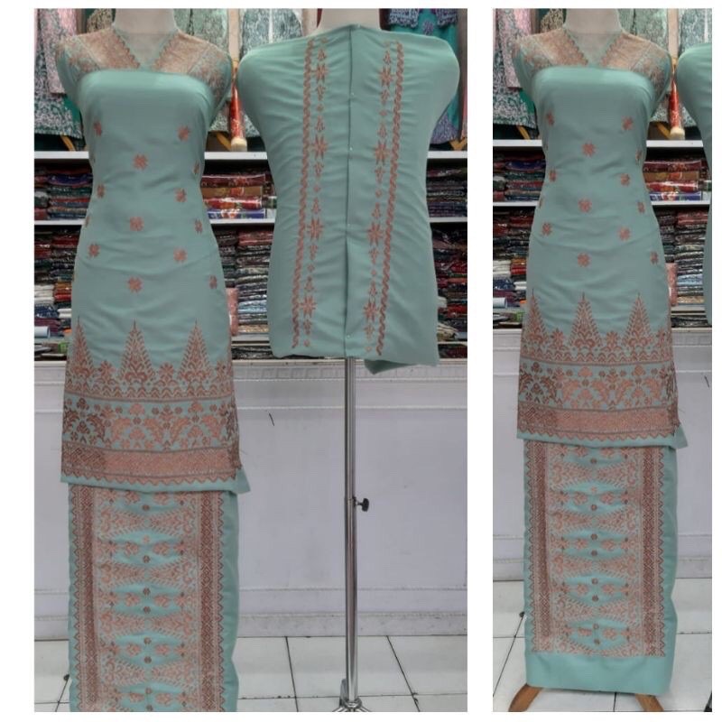 bahan/bakal baju kurung bordiran couple