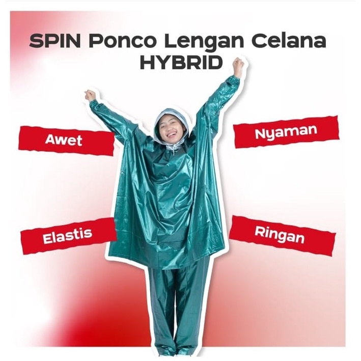 Jas Hujan Poncho HYBRID Lengan Celana Hybrid Spin Hunter Jumbo