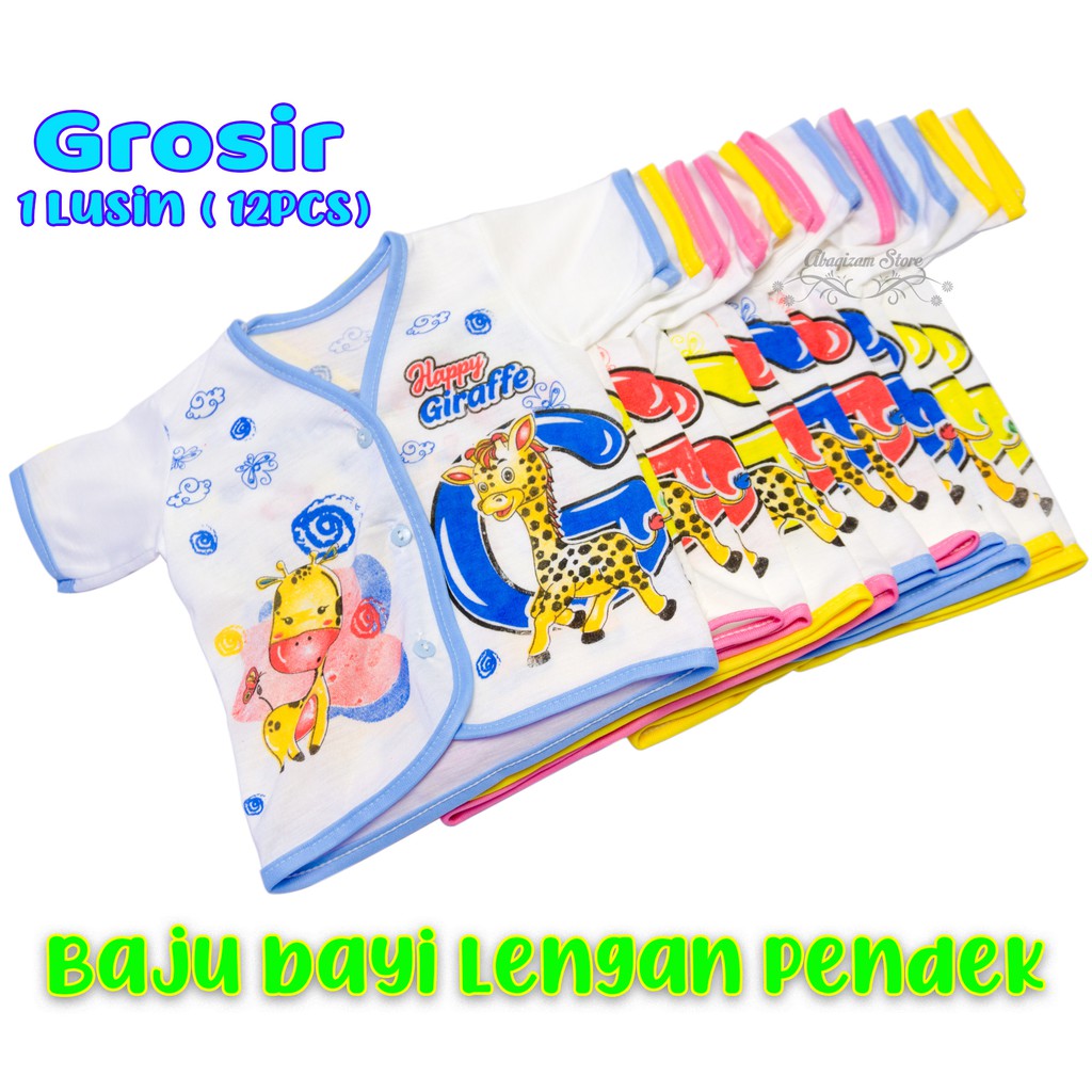 Grosir - 12Pcs baju bayi Lengan Pendek 1 Lusin