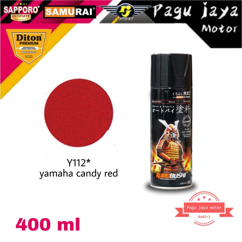 SAMURAI PAINT Y112* YAMAHA CANDY RED MERAH 400ml cat semprot spray paint pilox pilok