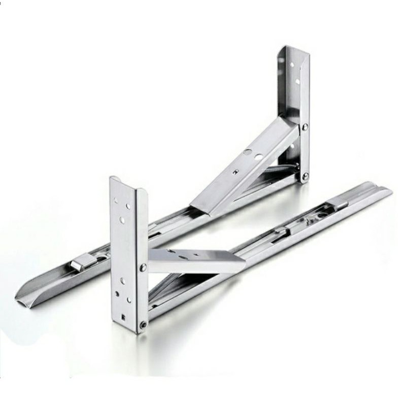 [TERLARIS 2PCS] Xida Bracket Engsel Siku Rak Meja Lipat Dinding Folding Steinless Steel 65Kg