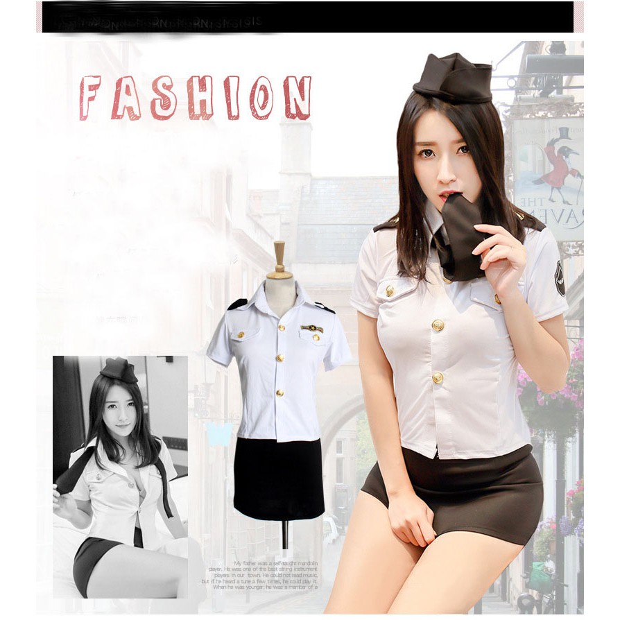 Lingerie Kostum Pramugari Polisi Sexy Costume Cosplay A258