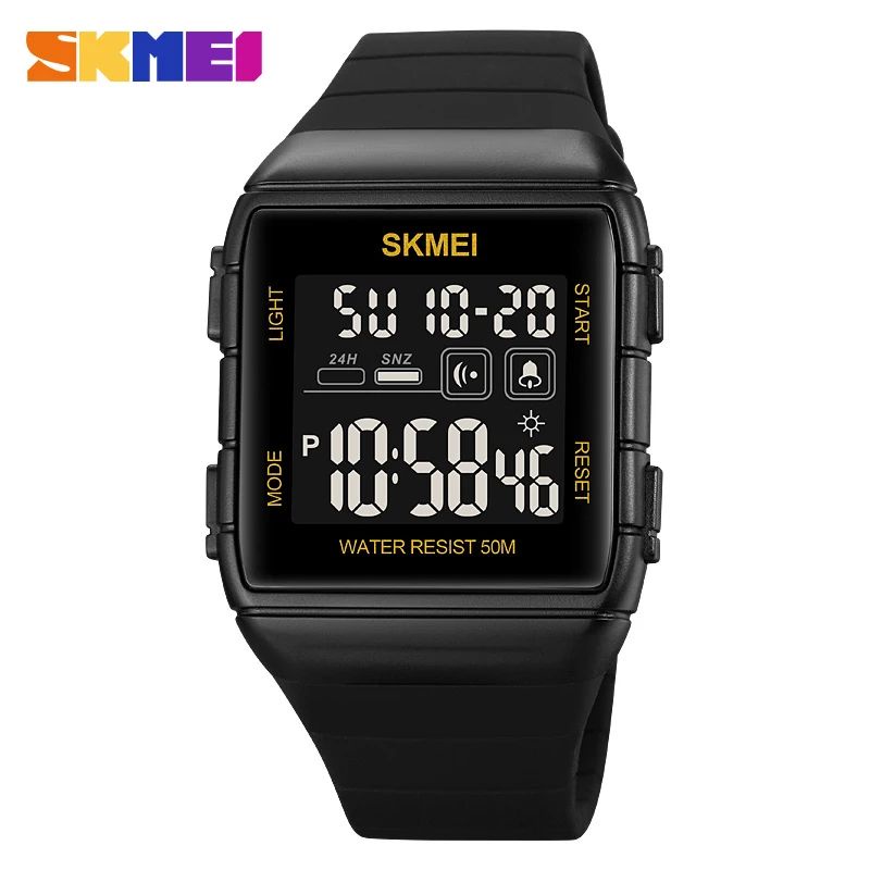 SKMEI 1960 Jam Tangan Pria Wanita Digital Chronograph Sport Watch Dual Time Anti Air Tali Rubber WATCHKITE WKOS