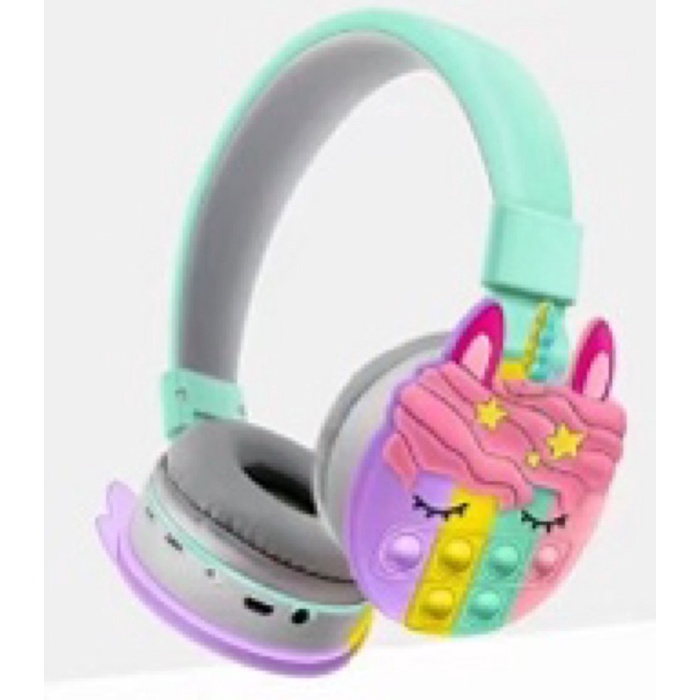 HEADPHONE / HEADSET  BLUETOOTH  MOTIF UNICORN POP IT SERI K-32